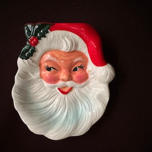 1959 Adorable, Hand-Painted, Small, Ceramic Face of Ole’ St. Nick