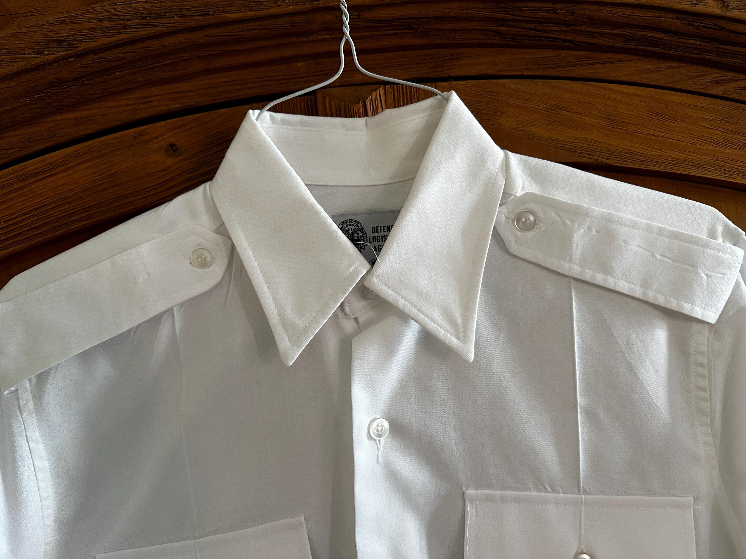 military white dress shirts White Military Shirt-Mn Ml Sht 8401-Neck 16  Costume Cottage