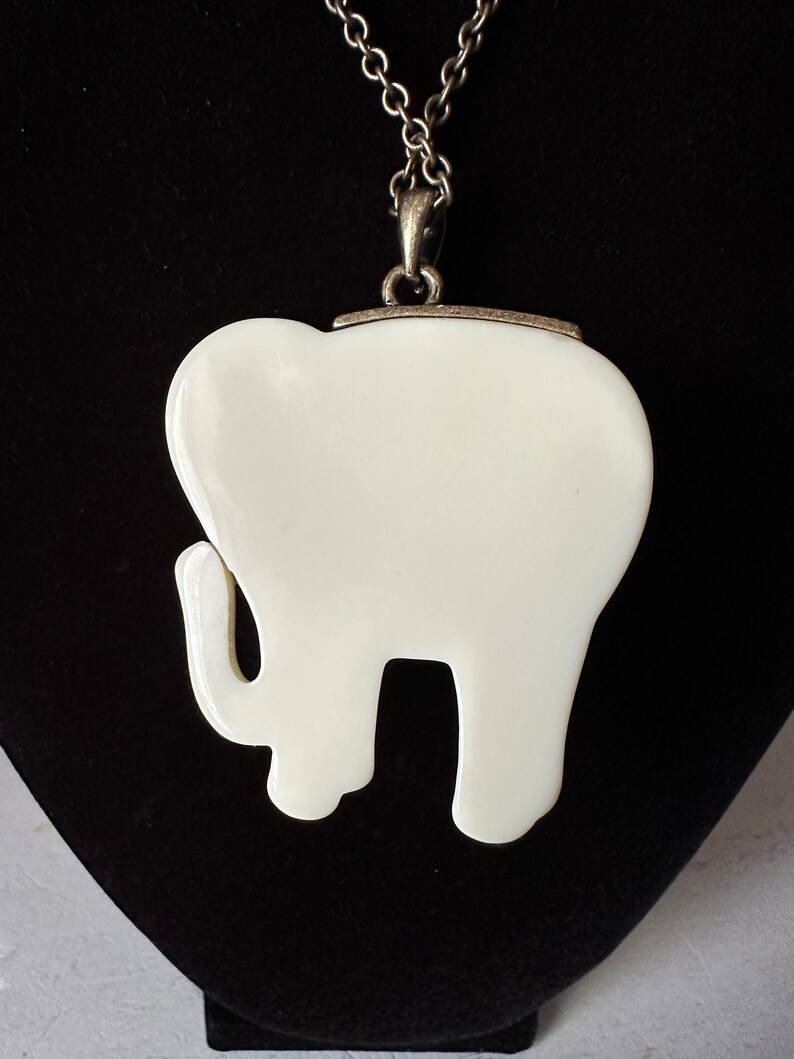 AVON NRT Costume Jewelry Large Faux-ivory Elephant Necklace - Etsy