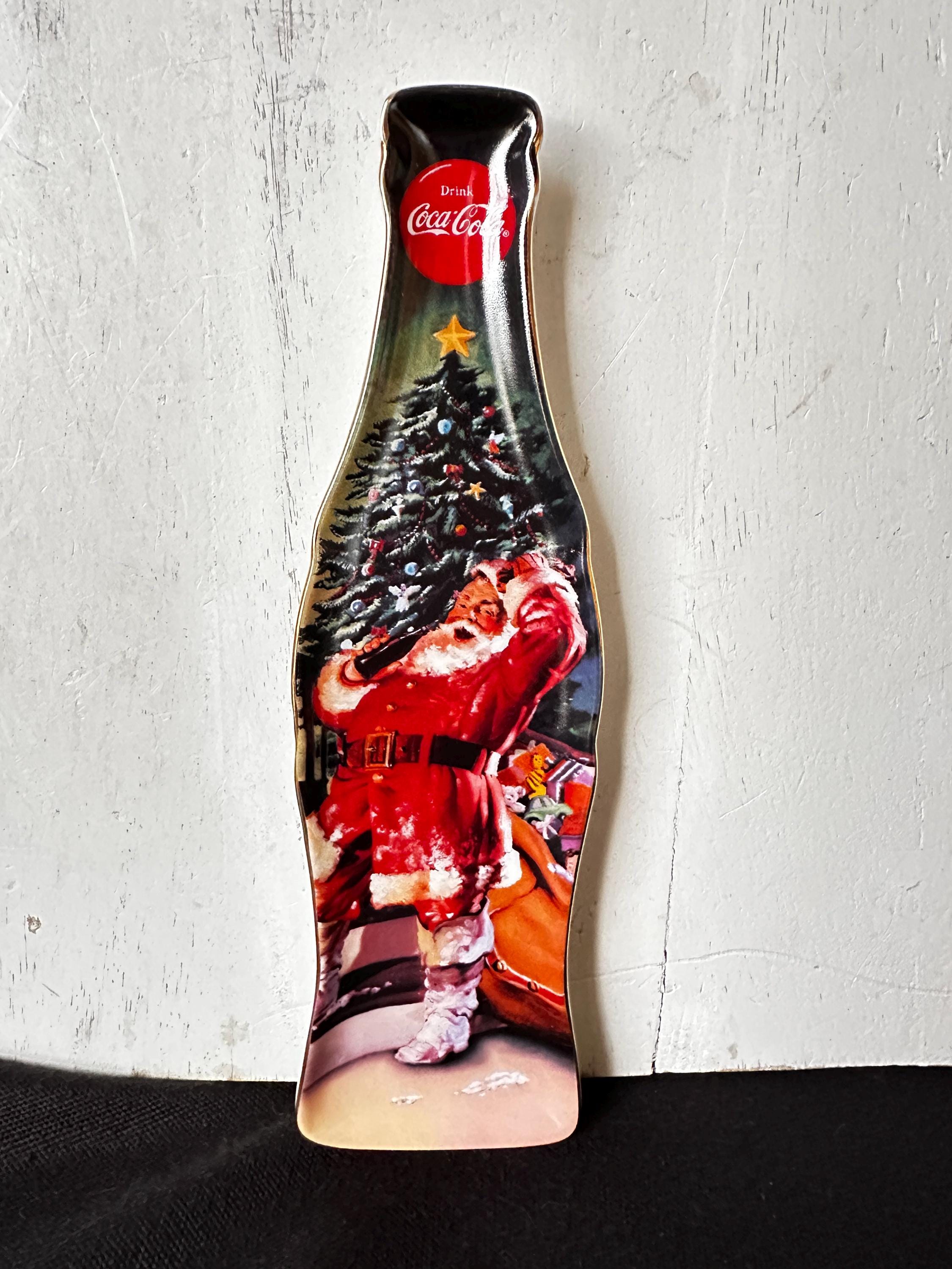 1999 FRANKLIN MINT Christmas Coca-cola Bottle-shaped Plates - Sold 