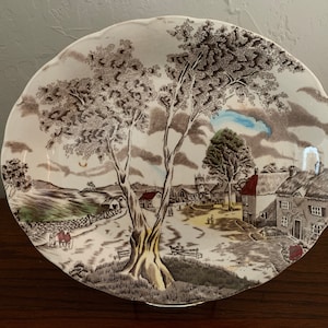 W. H. Grindley 12&quot; Oval Serving Platter Staffordshire, England