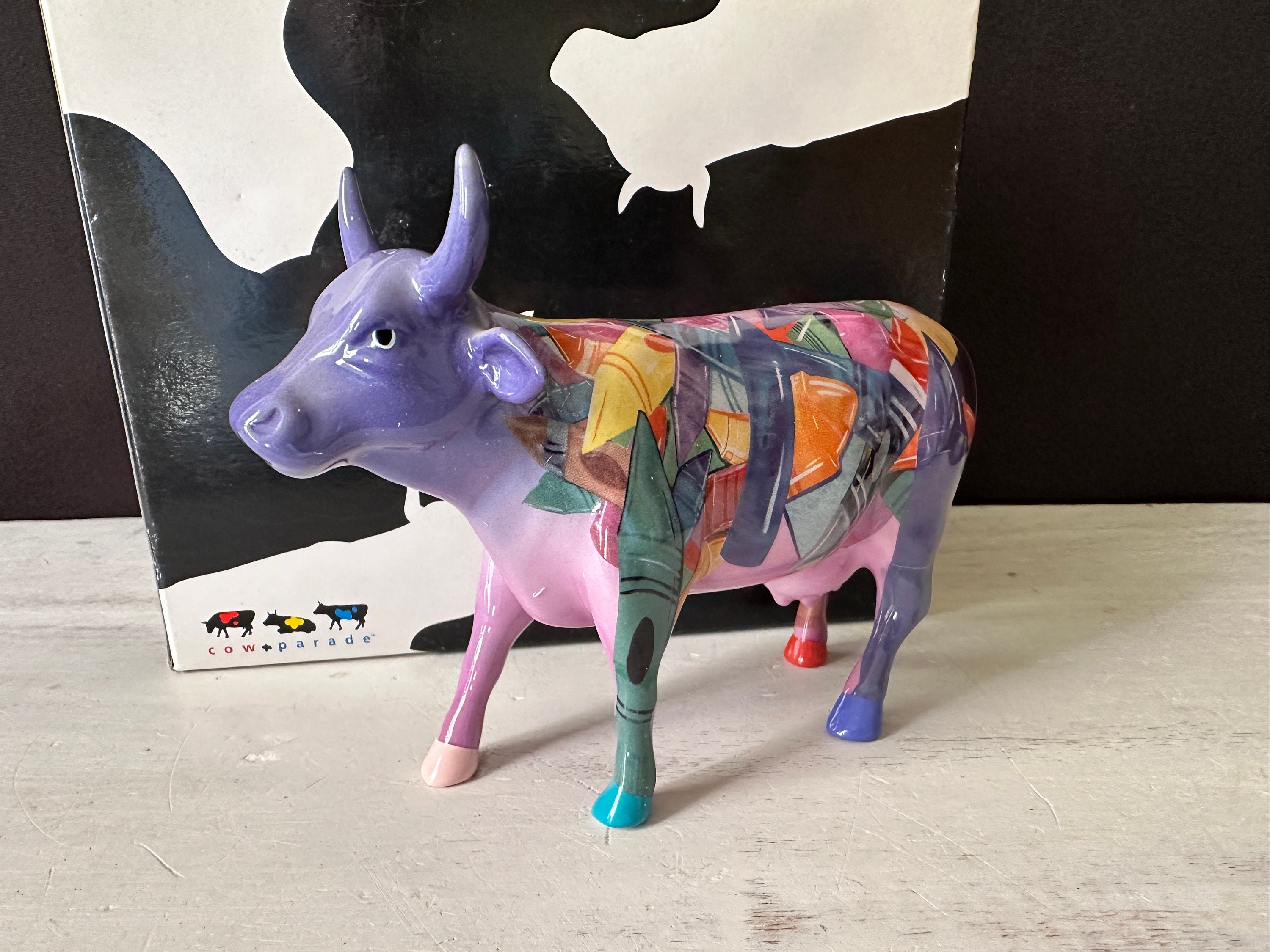 2001 Cowparade CRAYON Cow Figurine Ceramic Retired -  India