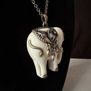 AVON NRT Costume Jewelry Large Faux-ivory Elephant Necklace - Etsy