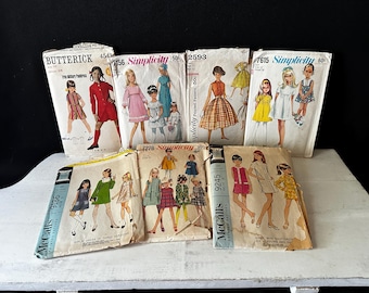 Young Girls’ Vintage Dress Patterns BUTTERICK, McCALL’s And SIMPLICITY…Sizes 10, 12, And 14 - Sold Separately