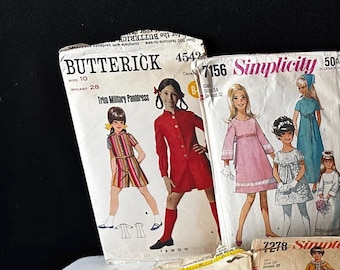 Vintage Girls' Dress Patterns: 1950s-60s Simplicity, Butterick, McCall's