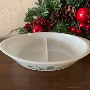 Oval GLASBAKE Divided Casserole Dish