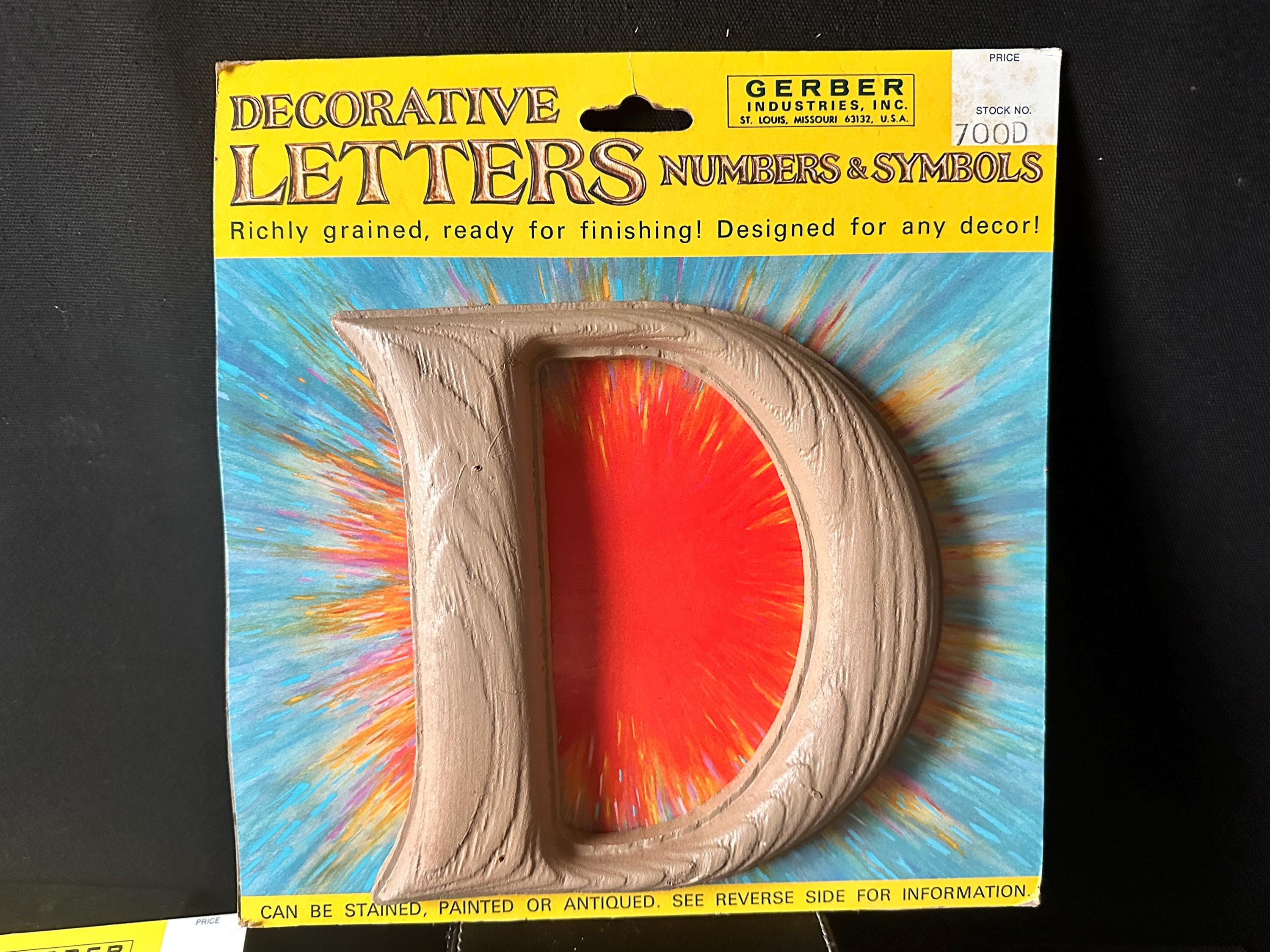 1970s Vintage MCM Decorative Letters From GERBER INDUSTRIES Wood Grain ...