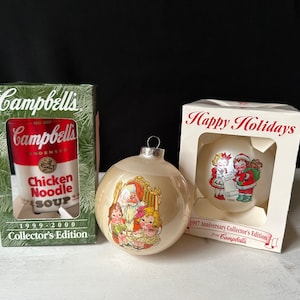 Vintage CAMPBELL’s SOUP Kids’ Christmas Ornaments, 1980, 1990 and 2000 - Sold Separately
