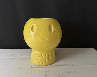 Vintage Mccoy USA Pottery Smiley Face Cookie Jar Have A Happy Day