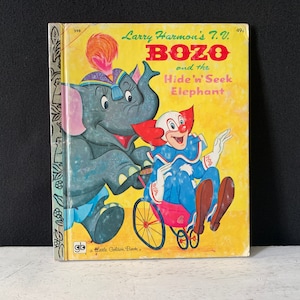 Vintage Little Golden Book Larry Harmon’s TV “Bozo and the Hide &#39;n&#39; Seek Elephant”