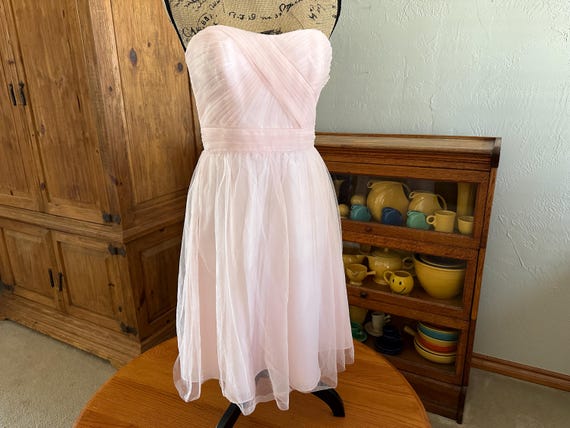 Davids BRIDAL Short Petal Pink Strapless Party Dress With Full Tulle Skirt Etsy Canada