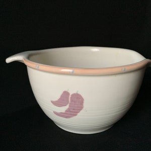 1980s TAOS Treasure Craft large mixing bowl with Chili Pepper pattern