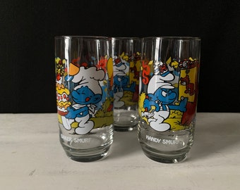 1983 Smurf Vintage Collector's Drinking Glasses – Sold Separately