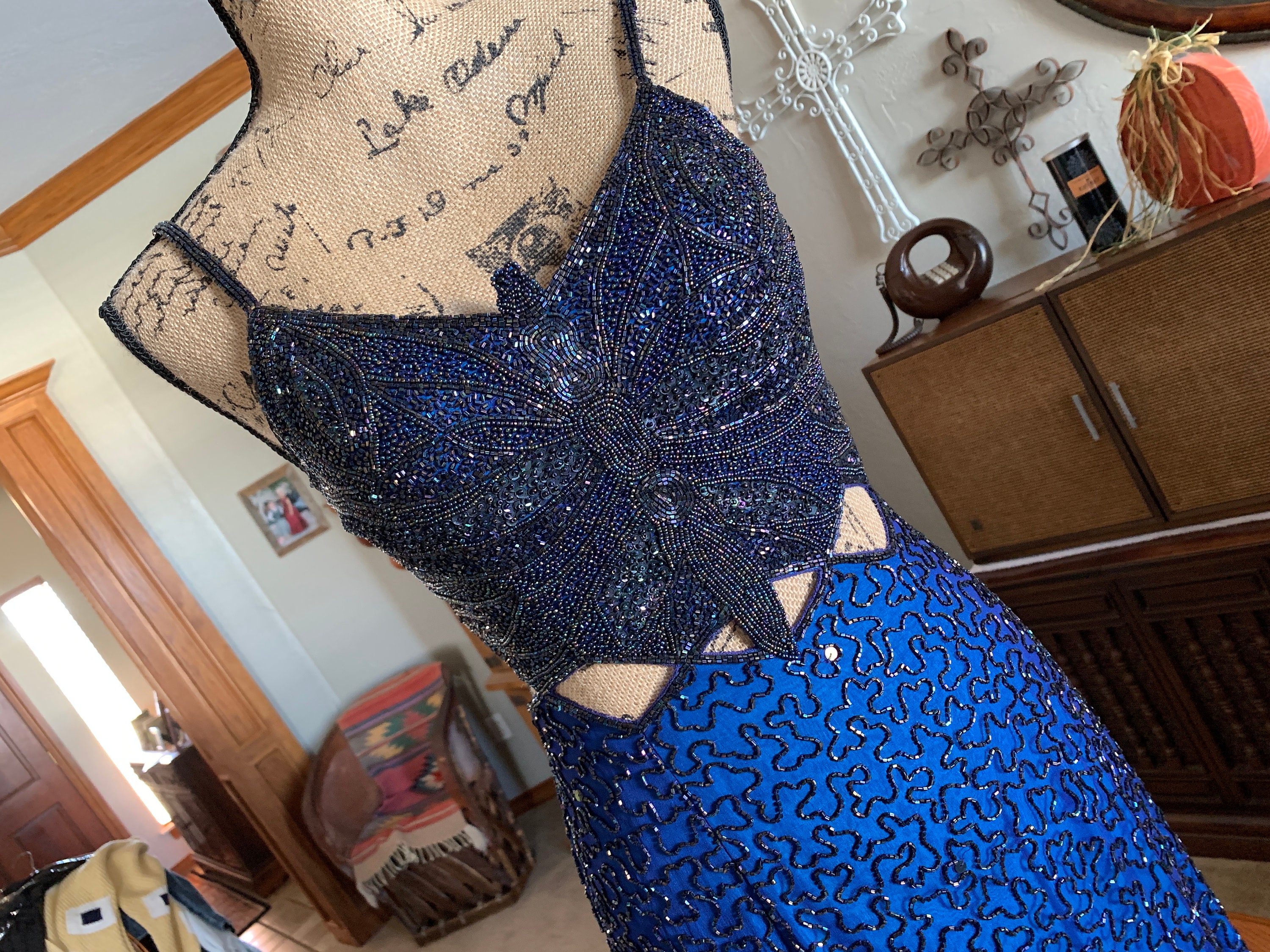 Stunning ANDRETTA DONATELLO 1990s Silk Full Beaded Midriff Evening Gown -  Small - Etsy