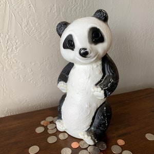 1972 EMPIRE PLASTICS 12” Panda Bear Coin Bank