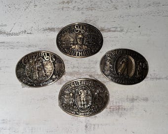1980s OKLAHOMA Brass Buckles In Celebration Of 89er Day in Guthrie, OK - Sold Separately
