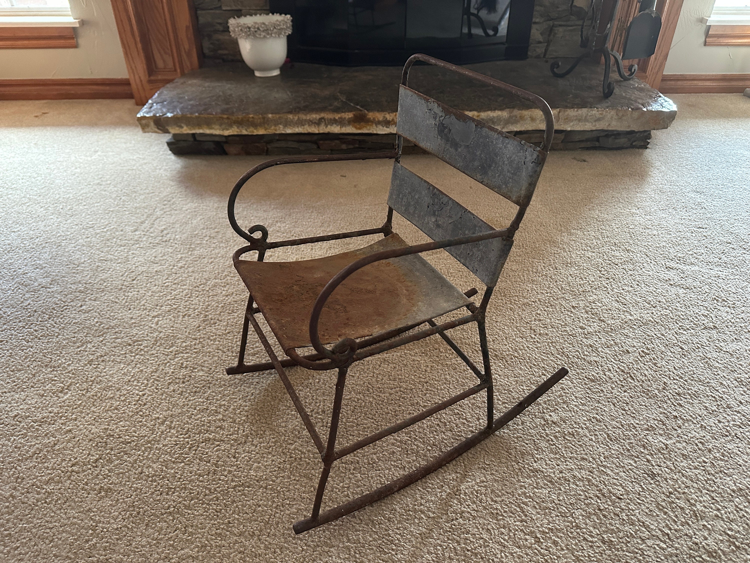 Metal Rocking Chair Etsy