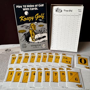 Jogo Vintage KRAZY GOLF de 1983 - Jogo de cartas Astronaut Golf - Completo