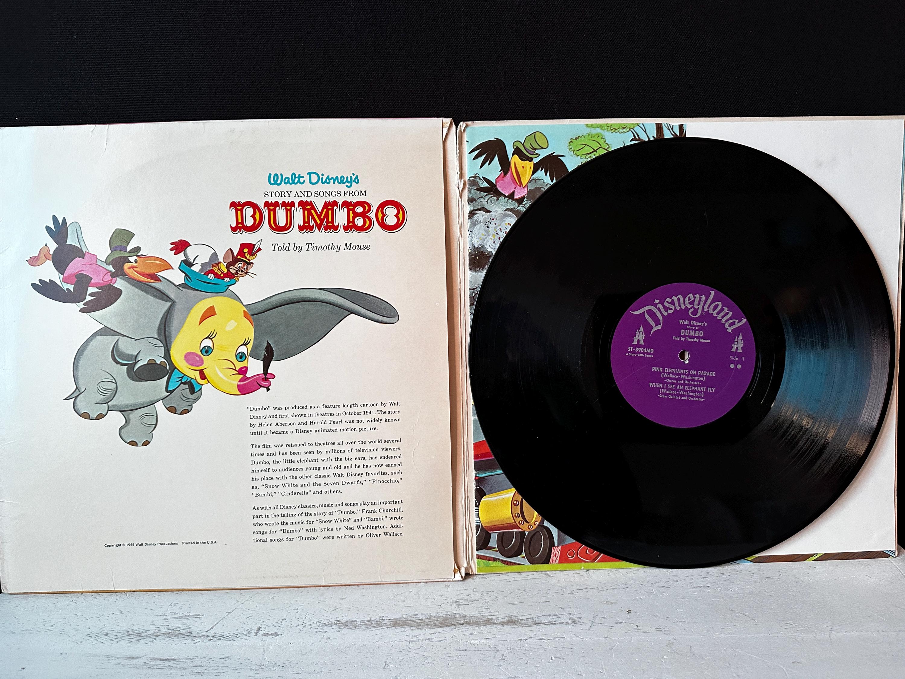 激レア　ディズニー ダンボ 音楽レコード 1969年製ヴィンテージ ディズニー映画『ダンボ』のビニールレコード