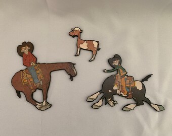 Child’s Cowboy Cutouts Wood Pressed Board - 2 Piece Set