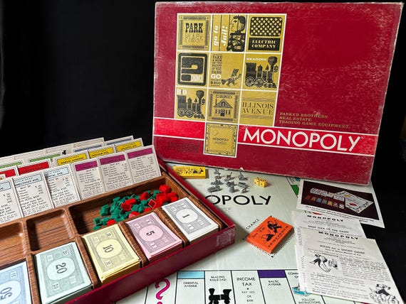 PARKER BROTHERS 1964 “monopoly” Board Game Complete in