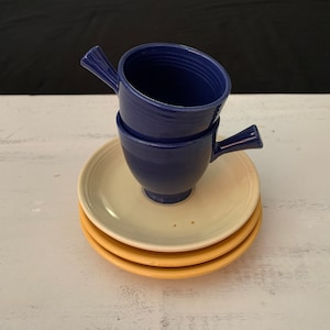 Vintage Fiesta Original Cobalt Demitasse Cups, SOLD SEPARATELY, Circa 1935-1959