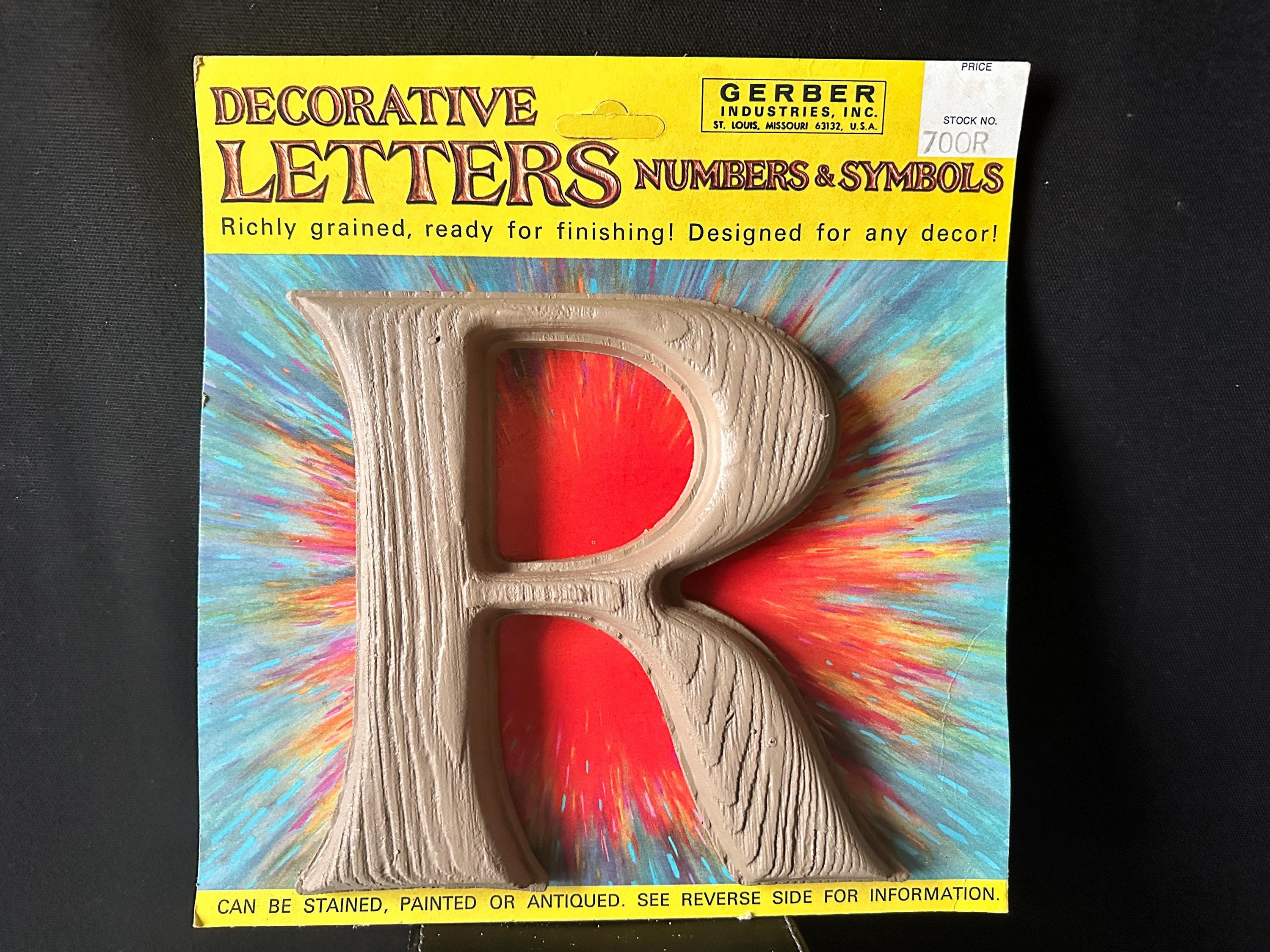 1970s Vintage MCM Decorative Letters From GERBER INDUSTRIES Wood Grain ...