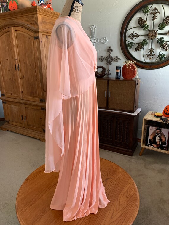Vintage Formal Peach Color Full-Length Dress With… - image 5