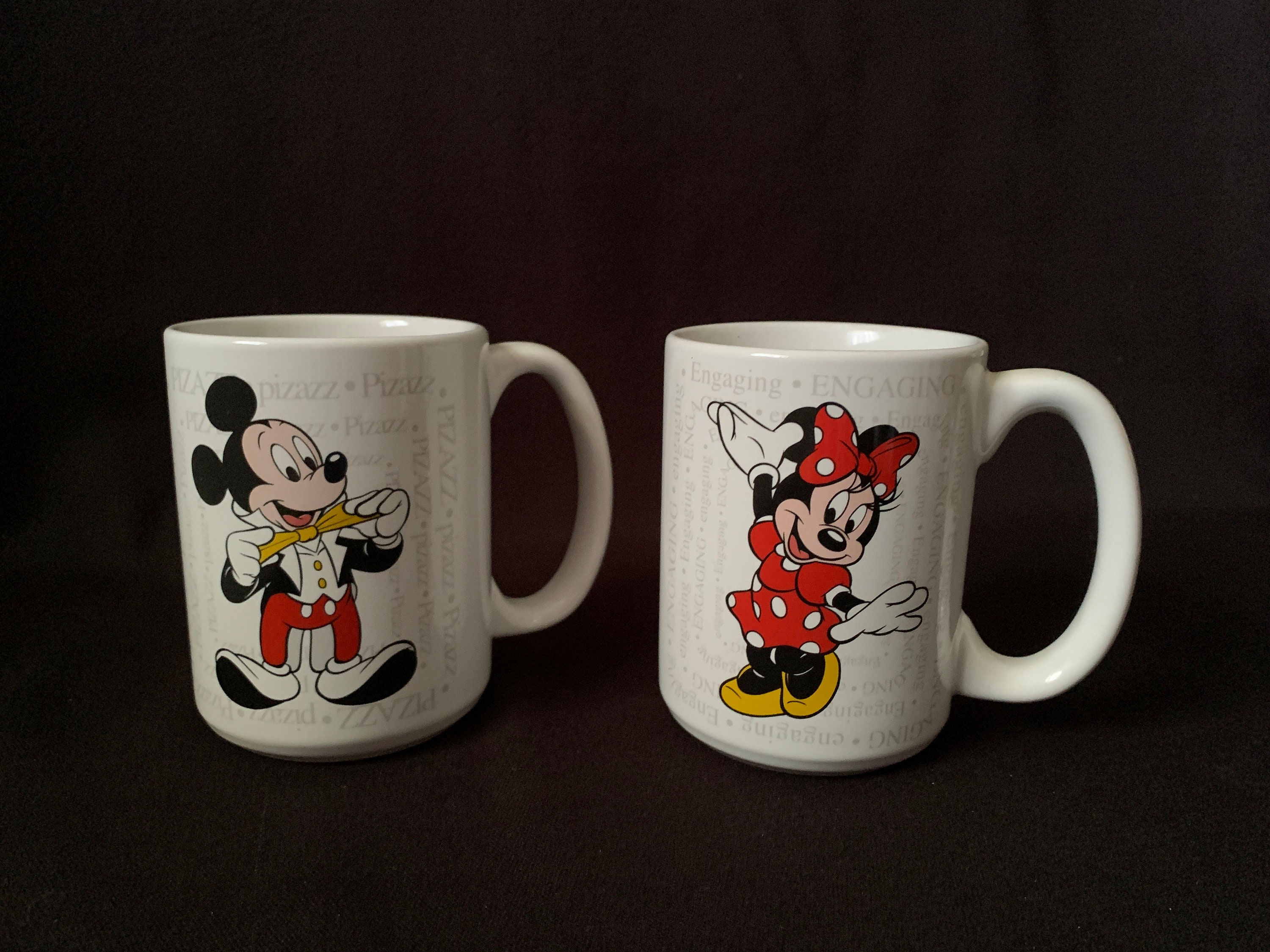 Par de tazas de Mickey Mouse y Minnie Mouse Cerámica