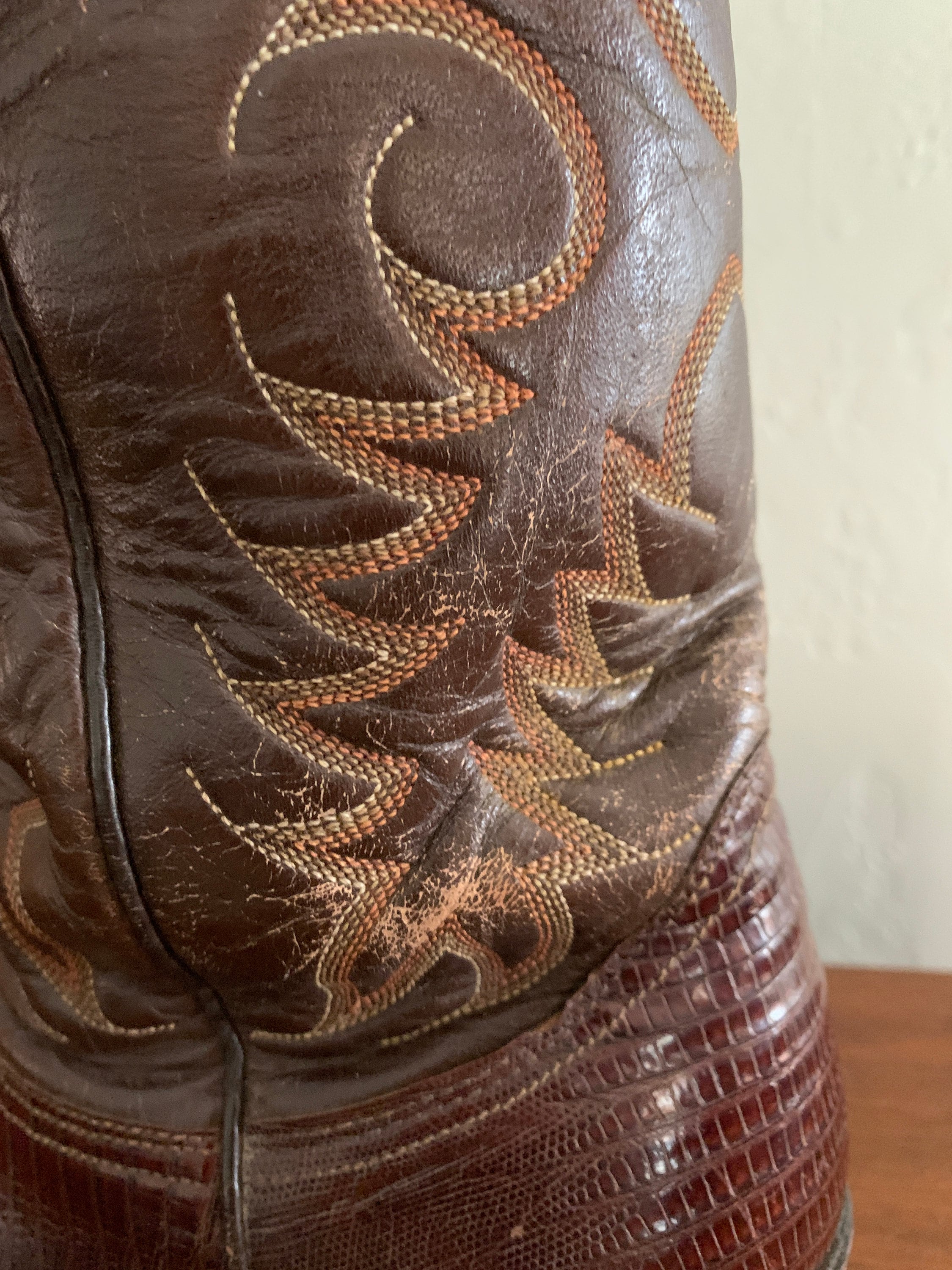 Bottes western Nocona vintage pour hommes en cuir vieilli effet