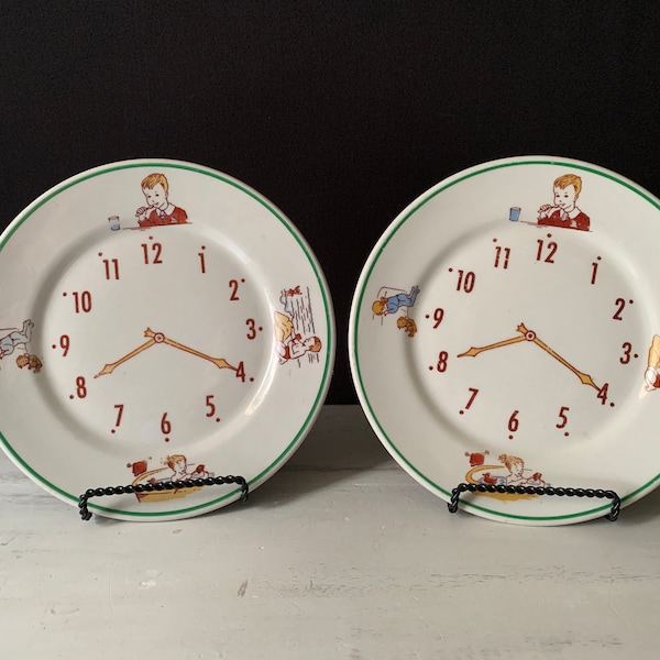 Rare Child's Plate Clock Pattern – Vintage EDWARD DON & CO Rare Child’s Clock Plate 1950s - Sold Separately