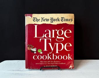 The NEW YORK TIMES 1968 “Large Type Cookbook” Red Dust Jacket & Jean Hewitt Recipes
