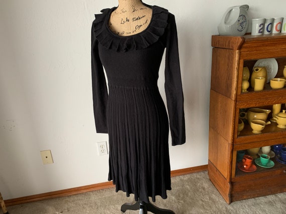 girl black sweater dress Rib Knit Sweater Dress - Black Organic main image 1