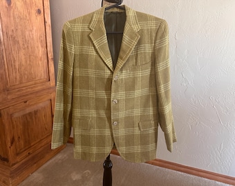 Vintage Men’s CLARKE’s Of TULSA Classic Wool Plaid Blazer