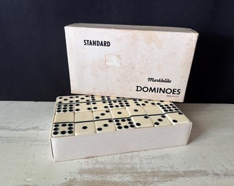 Set of Double-Nine Dominoes By PUREMCO – Complete With 55 Tiles and Original Box