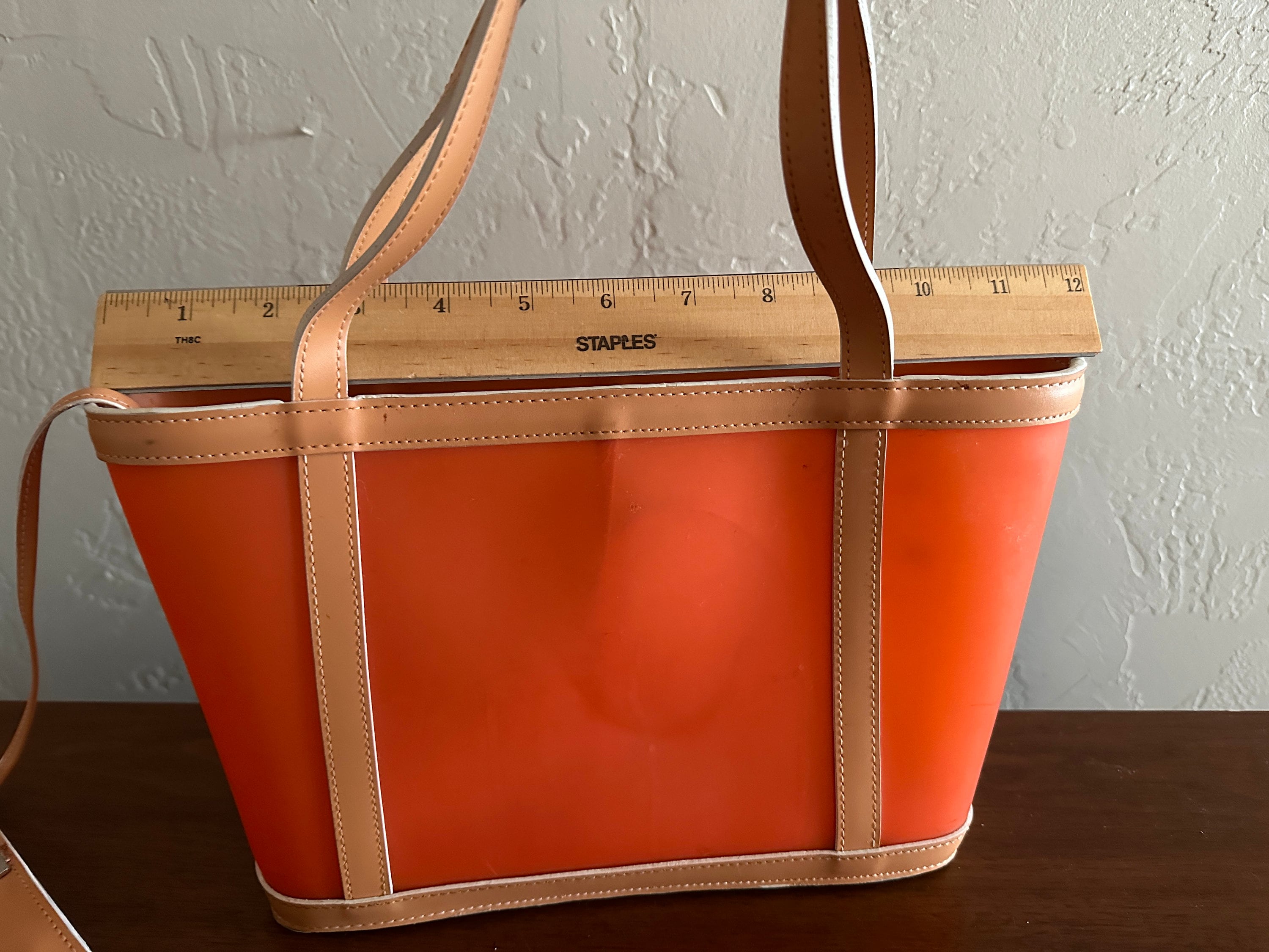 1980s-90s. MAXX New York Vintage PVC Bag With Attached Coin