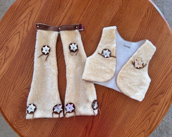 Vintage 1950s Young Child’s Matching Vest & Chaps Made by the CHEROKEES QUALLA Reservation (NC)