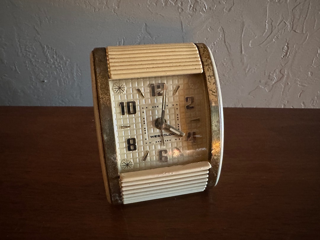 Vintage WESTCLOX Rolltop, Windup Travel Alarm Clock, Cream With Gold Trim, Works Etsy UK