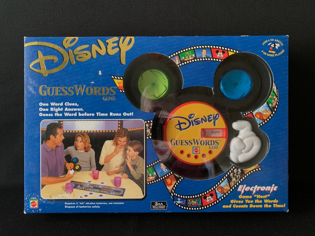 2001 Walt Disney Guess Words Game. One Word Clues, One Right