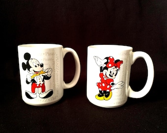 Set Of MICKEY and MINNIE MOUSE Ceramic Mugs
