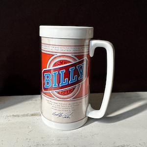 Tazas térmicas para servir de la marca Billy Beer de Billy Carter, década de 1970 (se venden por separado)