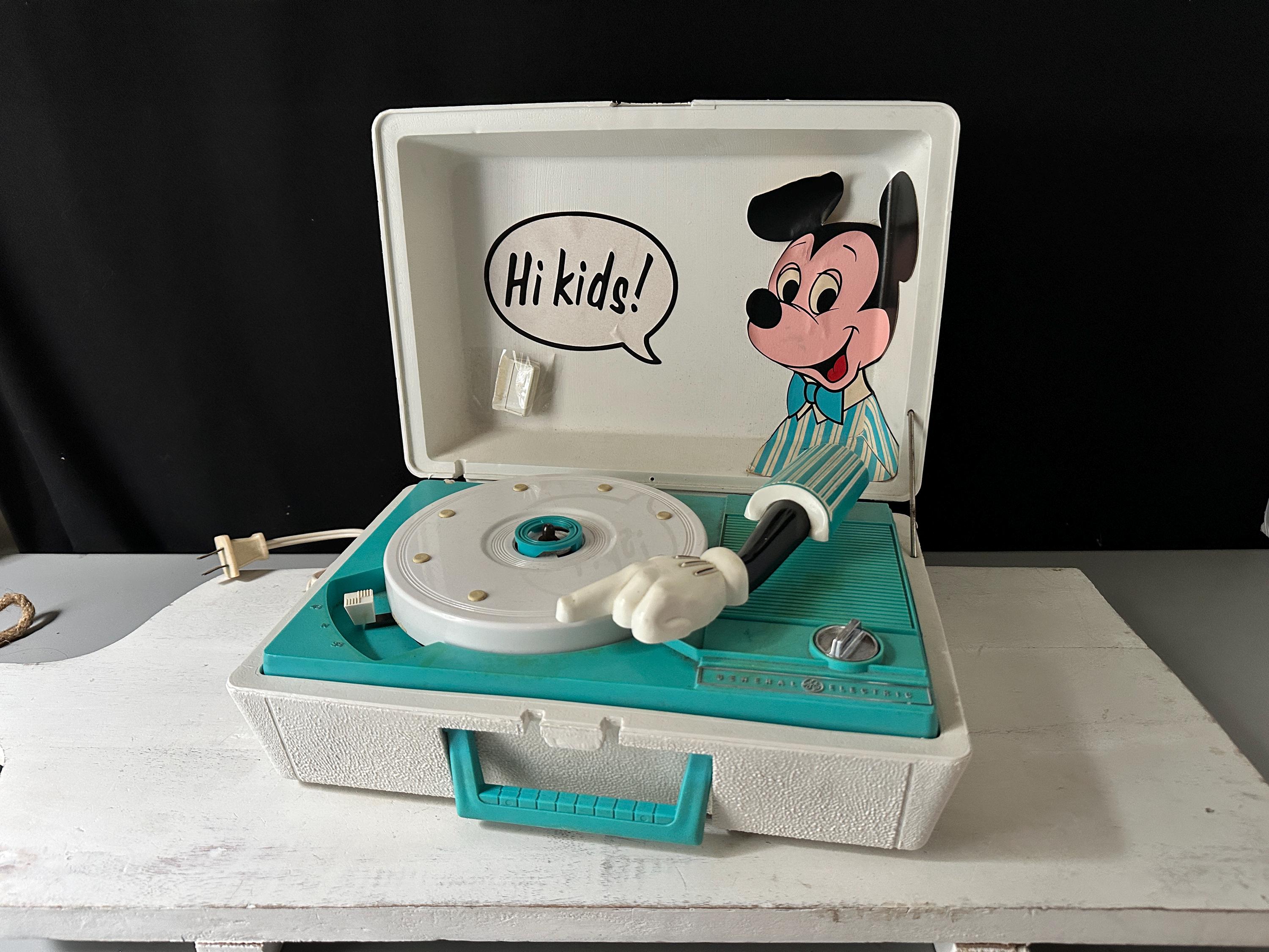 70-80's ポストモダン ヴィンテージミラー/デスク レトロポップ 1970s MICKEY MOUSE Record Player…general Electric…model RP3122D - Etsy