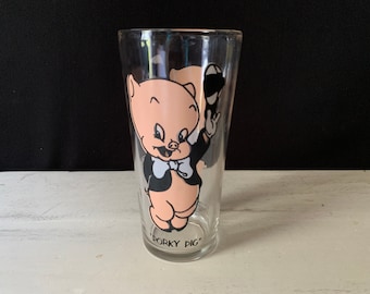Vintage 1973 PEPSI COLLECTOR SERIES Glas "Porky Pig" Warner Bros.