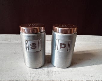 Vintage Stainless-Steel Salt & Pepper Shakers – 3.5" tall