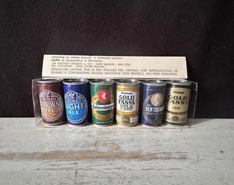Vintage-Sammlerset von Miniatur-Bierdosen der italienischen Firma Alpa di Alessandria & Milanesio