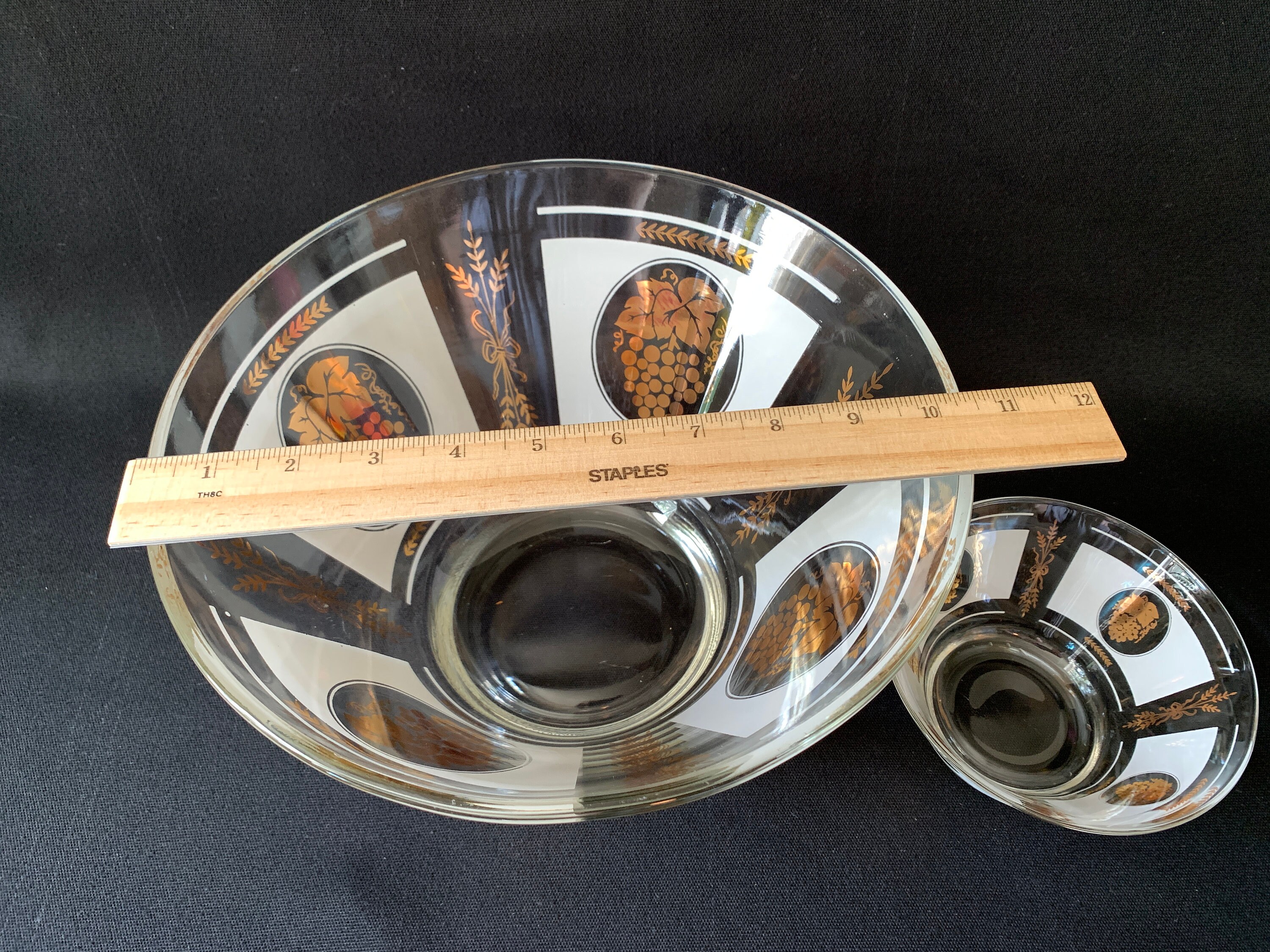 1960s Vintage Libbey Chip And Dip Set Gold And White Etsy