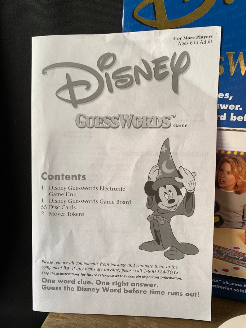 2001 Walt Disney Guess Words Game. One Word Clues, One Right Answer - Etsy