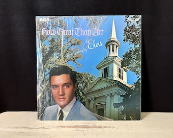 "Vintage ELVIS PRESLEY ""How Great Thou Art"" Evangelium-Musik-Vinyl-LP-Plattenalbum."