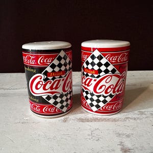 Vintage 1995 Drink COCA-COLA Keramik Salz und Pfefferstreuer