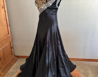 randall designs ballroom dresses DESIGNS BY RANDALL Smooth Black Ballroom Dress Worn Once By Local  Professional Dancer